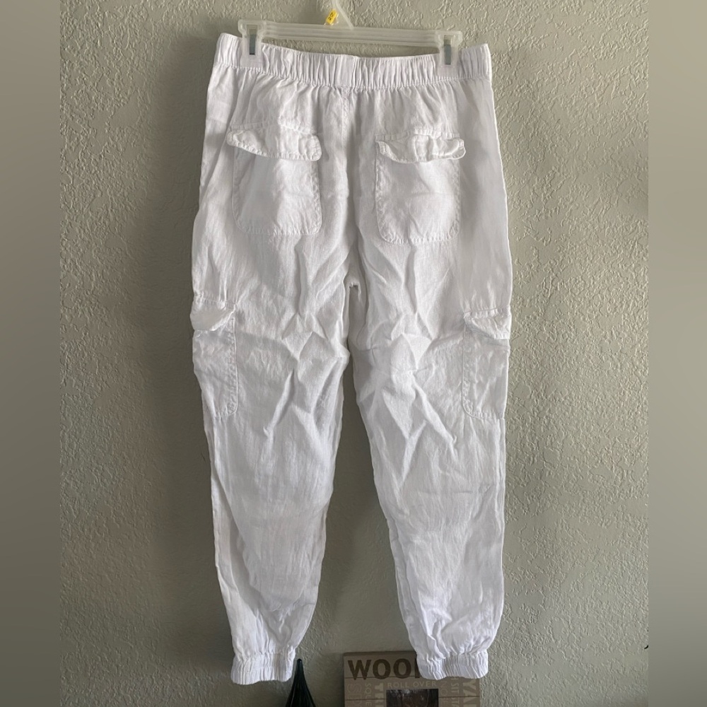 Nicole Miller New York Cargo Pocket Joggers 100% Linen Sz M - Picture 9 of 11
